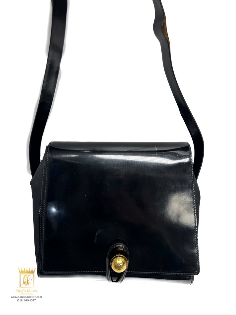 Celine Vintage Starball Patent Shoulder Bag